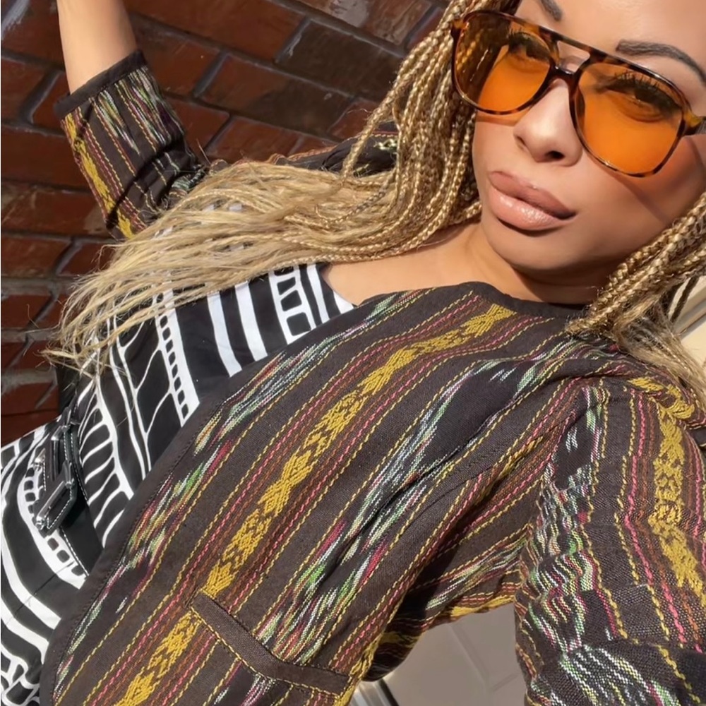 Printed flat front jacket C